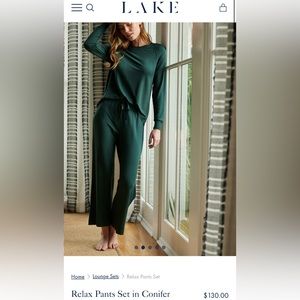 LAKE Pajamas Relax Pants Lounge Set in Conifer